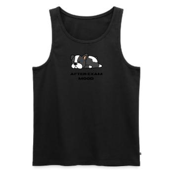 after exam mood - Männer Premium Bio Tank Top - Schwarz - Vorne - AI Model Male 178 light (178cm)