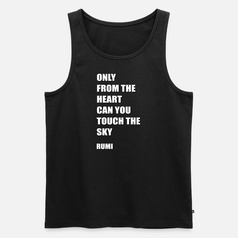 Herz und Himmel - Männer Premium Bio Tank Top - Schwarz