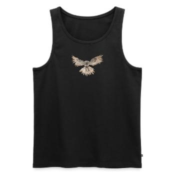 Weiser Bartkauz - Männer Premium Bio Tank Top - Schwarz - Vorne - AI Model Male 178 light (178cm)