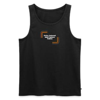 Keine Antwort sind 2 graue Haken | Shirt, Idee - Männer Premium Bio Tank Top - Schwarz - Vorne - Michal (187cm)
