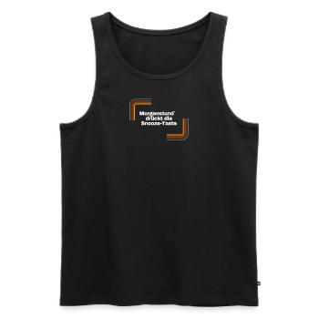 Morgenstund´ drückt die Snooze Taste | Shirt - Männer Premium Bio Tank Top - Schwarz - Vorne - Michal (187cm)