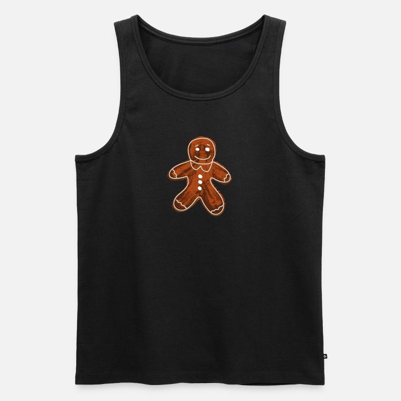 lebkuchenmann - Männer Premium Bio Tank Top - Schwarz