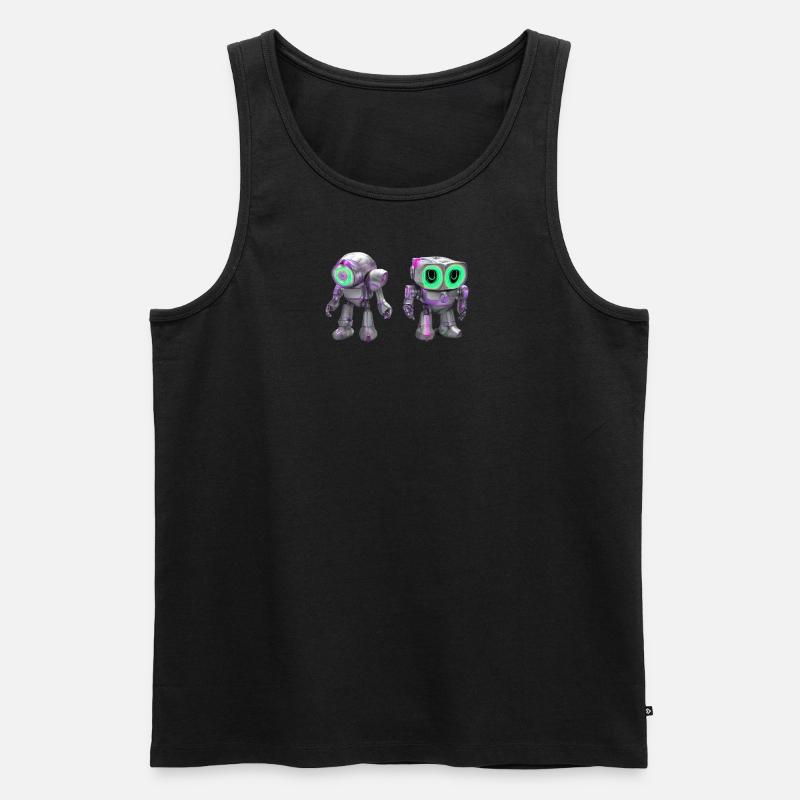 Funny Robots - Männer Premium Bio Tank Top - undefined