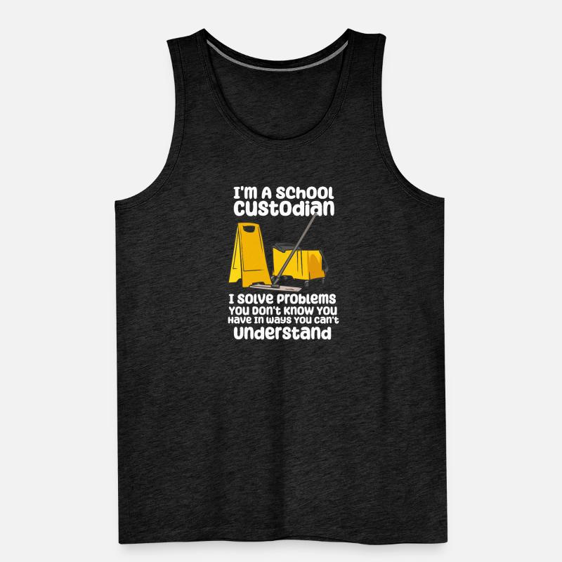 School Custodian Solve Problems Männer Premium Bio Tank Top