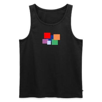 Colorful Geometry Universe - Men's Premium Organic Tank Top - black - Front - AI Model Male 178 light (178cm)