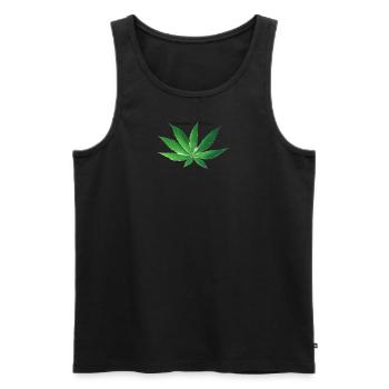 Canabis - Männer Premium Bio Tank Top - Schwarz - Vorne - Michal (187cm)