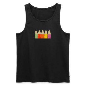 colorful pencils transparent - Men's Premium Organic Tank Top - black - Front - AI Model Male 178 light (178cm)