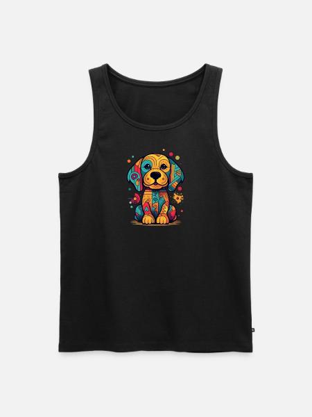 Bunter Hund - Männer Premium Bio Tank Top - Schwarz
