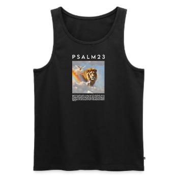 Psalm 23, Bibelvers, Jesus Christus - Männer Premium Bio Tank Top - Schwarz - Vorne - AI Model Male 178 light (178cm)