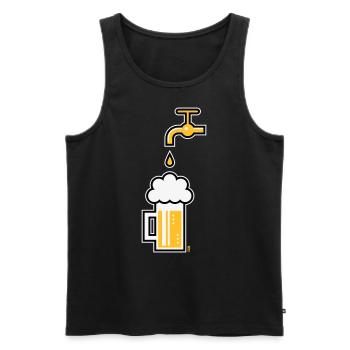 Robinet de chope à bière (Chope à bière Chope à bière / 3C) - Débardeur bio Premium Homme - noir - Devant - AI Model Male 178 light (178cm)