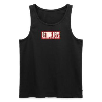 DATING APPS - THE ULTIMATE CATFISH FACTORY - Männer Premium Bio Tank Top - Schwarz - Vorne - AI Model Male 178 light (178cm)