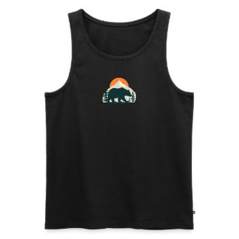 Outdoor Bear: Wilderness and Freedom - Men's Premium Organic Tank Top - black - Front - Michal (187cm)
