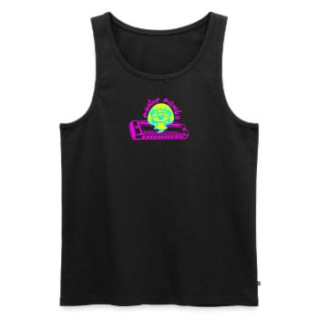 munter monika dancing on the Mundharmonika - Männer Premium Bio Tank Top - Schwarz - Vorne - AI Model Male 178 light (178cm)