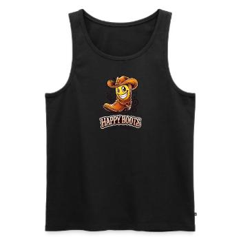 HappyBoots - Männer Premium Bio Tank Top - Schwarz - Vorne - Michal (187cm)