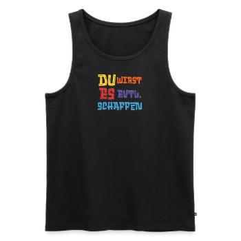 Du wirst es evtl. schaffen - Männer Premium Bio Tank Top - Schwarz - Vorne - Michal (187cm)
