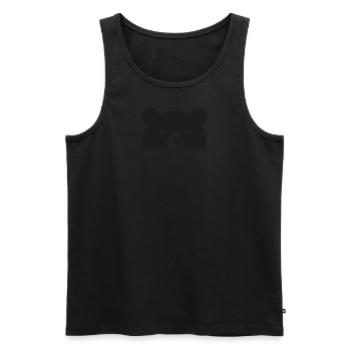 ours - Zéro Émotions – 100 % Ours - Débardeur bio Premium Homme - noir - Devant - AI Model Male 178 light (178cm)