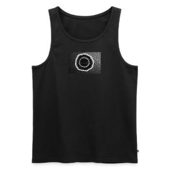 Zen-Labyrinth des Kosmos - Männer Premium Bio Tank Top - Schwarz - Vorne - AI Model Male 178 light (178cm)