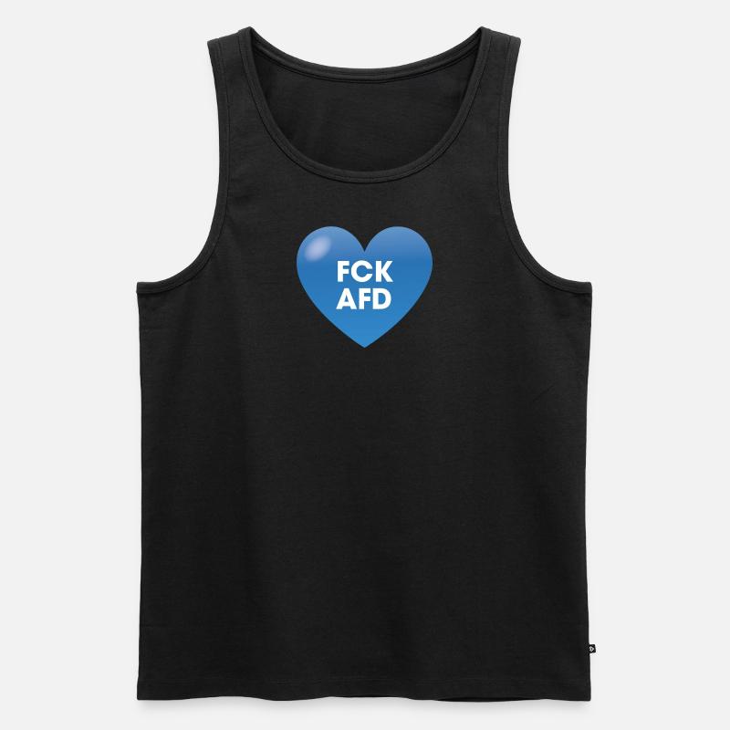 FCK AFD Herz Blau - Männer Premium Bio Tank Top - Schwarz