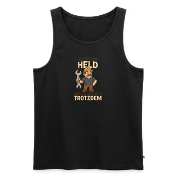 Handwerker mit Humor - Männer Premium Bio Tank Top - Schwarz - Vorne - Michal (187cm)
