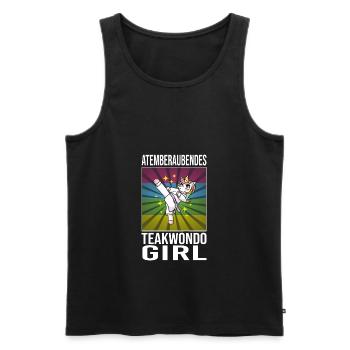 Teakwondo - Männer Premium Bio Tank Top - Schwarz - Vorne - AI Model Male 178 light (178cm)