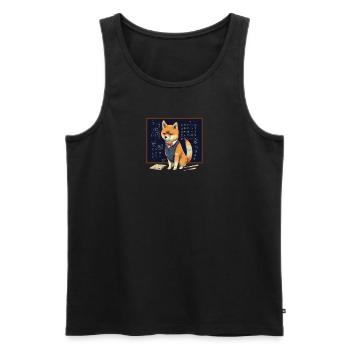 Dog Shiba Inu teacher lesson school blackboard - Men's Premium Organic Tank Top - black - Front - AI Model Male 178 light (178cm)