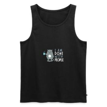 J’en ai fini avec les gens - Débardeur bio Premium Homme - noir - Devant - AI Model Male 178 light (178cm)