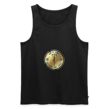 Plakette Life is simple Rennrad front Fahrrad bike - Männer Premium Bio Tank Top - Schwarz - Vorne - AI Model Male 178 light (178cm)