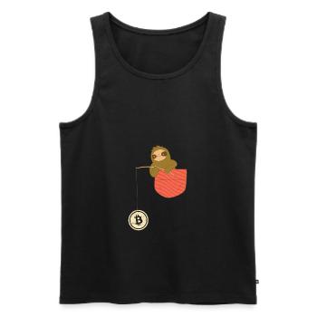 Drôle Bitcoin Crypto Blockchain Btc Fun Liebhab - Débardeur bio Premium Homme - noir - Devant - Michal (187cm)