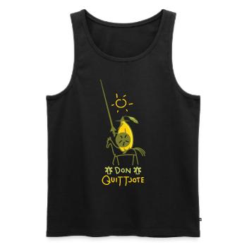 Lustige Quitte als Ritter (b) - Männer Premium Bio Tank Top - Schwarz - Vorne - AI Model Male 178 light (178cm)