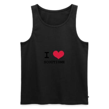 I Love Scoutisme - Débardeur bio Premium Homme - noir - Devant - Michal (187cm)