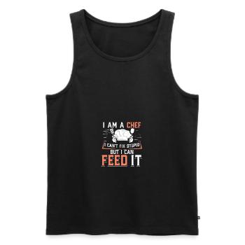 I'm A Chef I Can't Fix Stupid But I Can Feed It - Männer Premium Bio Tank Top - Schwarz - Vorne - Michal (187cm)