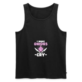 Je fais pleurer les oignons Cuisine Drôle Chef Cuisine - Débardeur bio Premium Homme - noir - Devant - Michal (187cm)