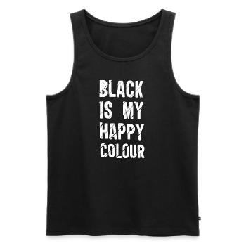 BLACK IS MY HAPPY COLOUR - Men's Premium Organic Tank Top - black - Front - AI Model Male 178 light (178cm)