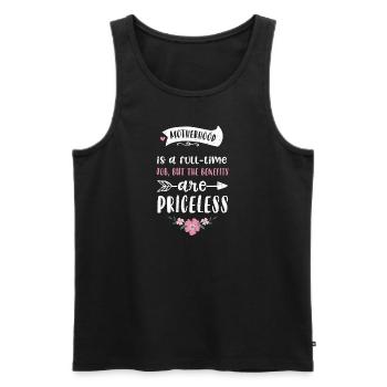Motherhood is a full-time job, b... - Männer Premium Bio Tank Top - Schwarz - Vorne - Michal (187cm)