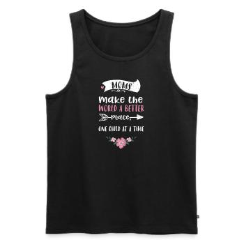 Moms make the world a better pla... - Men's Premium Organic Tank Top - black - Front - Michal (187cm)