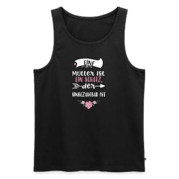 Eine Mutter ist ein Schatz, der... - Männer Premium Bio Tank Top - Schwarz - Vorne - Michal (187cm)