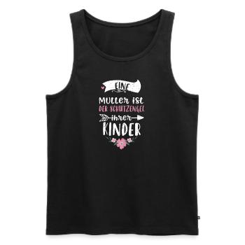 Eine Mutter ist der Schutzengel... - Männer Premium Bio Tank Top - Schwarz - Vorne - Michal (187cm)
