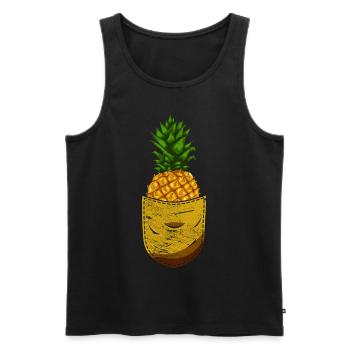 Summer Fruit Tropical Fruit Pineapple - Men's Premium Organic Tank Top - black - Front - AI Model Male 178 light (178cm)