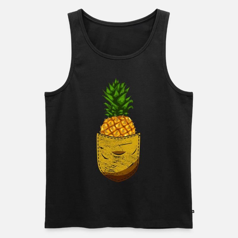 Summer Fruit Tropical Fruit Pineapple - Men's Premium Organic Tank Top - black