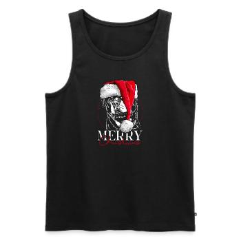 Père Noël joyeux Chiens de Noël Wilsigns - Débardeur bio Premium Homme - noir - Devant - Michal (187cm)