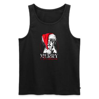 Santa Boxer Merry Christmas Hunde Hund Wilsigns - Männer Premium Bio Tank Top - Schwarz - Vorne - Michal (187cm)