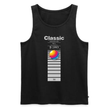Chemise classique des années 90 Né en 1993 - Débardeur bio Premium Homme - noir - Devant - AI Model Male 178 light (178cm)