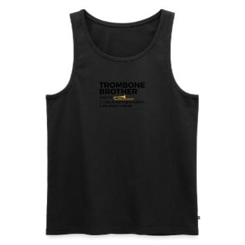 Trombone Musicien Brass Band - Débardeur bio Premium Homme - noir - Devant - Michal (187cm)