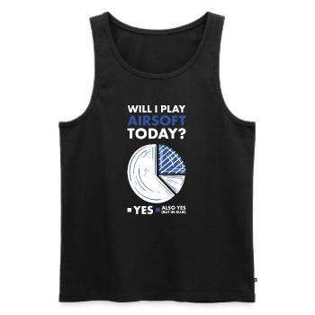 Sport Will I Play Airsoft - Men's Premium Organic Tank Top - black - Front - Michal (187cm)