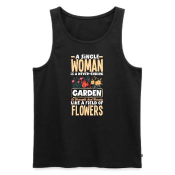 A Single Women Is A Garden With The Beauty Of - Men's Premium Organic Tank Top - black - Front - AI Model Male 178 light (178cm)