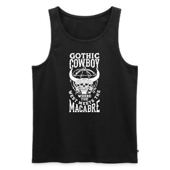 Gothic cowboy where the West meets the macabre - Männer Premium Bio Tank Top - Schwarz - Vorne - Michal (187cm)