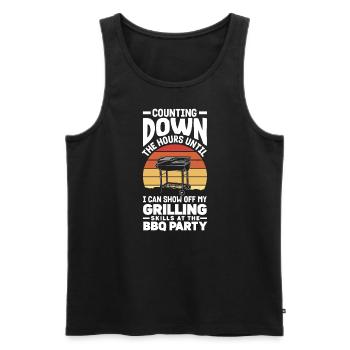 Je peux montrer mes talents de grillade à la soirée barbecue - Débardeur bio Premium Homme - noir - Devant - AI Model Male 178 light (178cm)