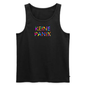 KEINE PANIK 1 - Männer Premium Bio Tank Top - Schwarz - Vorne - AI Model Male 178 light (178cm)