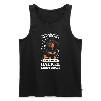 Dackel Hund Dackel Liebhaber Geschenk - Männer Premium Bio Tank Top - Schwarz - Vorne - Michal (187cm)
