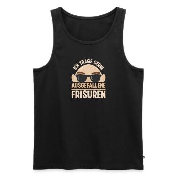Glatze Ausgefallene Frisur Glatzen Glatzkopf - Männer Premium Bio Tank Top - Schwarz - Vorne - AI Model Male 178 light (178cm)